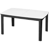 Skovby SM107 Ruokapoyta 101x160-316-368 cm Musta lakattu tammi - Valkoinen laminaatti