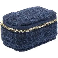Dark Tweed Jewellery Box Micro Navy Blue