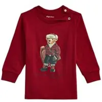 Ralph Lauren Polo Bear Pitkähihainen Tee Bear Holiday Red Bear Holiday Red 80-83cm Punainen 80-83 cm Pojat