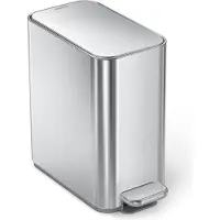 Simplehuman 5L ohut poljinsäiliö, harjattua ruostumatonta terästä