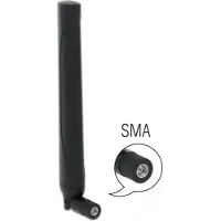 DeLOCK 12633, 2,3 dBi, 50 Ω, Ympyräsäteilyantenni, SMA, Uros, 3 - 4