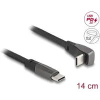 DeLOCK – USB 2.0 Flat Ribbon Cable USB Type-C male to USB Type-C male angled PD 3.0 60 W 14cm black (80750)