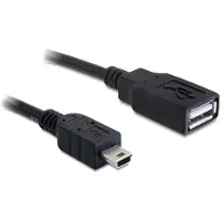 DeLOCK 82905, 0,5 m, USB A, Mini-USB B, USB 2.0, Uros/uros, Musta