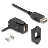 DeLOCK 67152, USB-A, USB-A, 0,3 m, Musta
