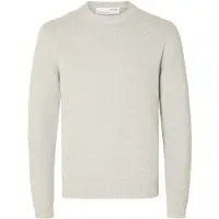 Selected Slhdane Ls Knit Structure Crew Neck Noos - Grey - XXL
