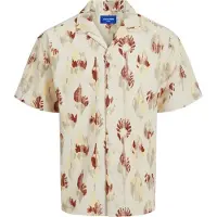 Jack & Jones Paita 'Jeff' beige / taupe / tummanpunainen / luonnonvalkoinen