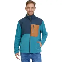 Ragwear Fleecetakki 'Flettcher' tummansininen / karamelli / petrooli