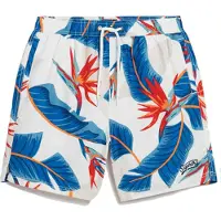 Superdry for man. M3010232A Recycled Hawaiian print swimming costume white (S), Beachwear, Recycled Polister, Sustainable