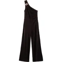 Mango Velvet Jumpsuit With Metallic Detail - Brown - XS