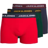Jack & Jones Bokserishortsit 'JWHJAMES' tummansininen / tummanvihreä / kirkaanpunainen / valkoinen