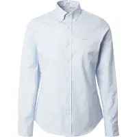 Gant for man. 3000302 Pinpoint Slim Fit Oxford Shirt blue (L), Casual, Cotton, Classic, Long sleeve
