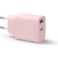 dbramante1928 seinälaturi USB-C 20W+USB-A 18W pinkki