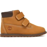 Timberland for boy. TB1A127M2311 Brown Poley Pine Leather Ankle Boots (25), Flat, Velcro, Casual, children's fashion