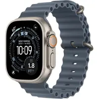 Apple Watch 49 mm -ocean-ranneke, anchor blue, Natural Titanium Finish