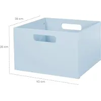 Roba Wooden Toy Box - Blue - 42X 38X 26CM