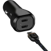 Unisynk 50W autolaturi, 2x USB-C, musta