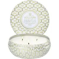 Voluspa 3-Wick Tin Candle Eucalyptus & White Sage - 340 g