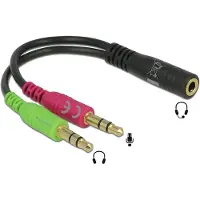DeLOCK – 3.5mm 4-pin Female to 2x 3.5mm 3-pin Male Headset Adapter (65459)