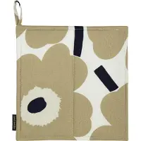 Marimekko - Pieni Unikko Patalappu 21,5 cm Valkoinen/Beige/Tummansininen