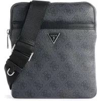 GUESS Olkalaukku 'MILANO CROSSBODY FLAT' basaltinharmaa / musta / hopea