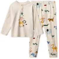 Liewood Wilhelm Printed Pyjamas Set - Cream - 110/116