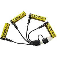 Nitecore NH2400 USB-C, AA battery with usb-c port, 2400 mAh, 4 pieces