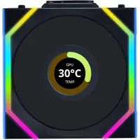 Lian Li UNI FAN SL Wireless LCD Reverse Blade PWM ARGB -tuuletin, nestelaakeri, 120 mm, musta