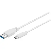 Pro USB-C - USB A 3.0 -kaapeli, valkoinen