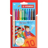 Stabilo Trio 2-in-1 - 10 kpl - Monivärinen - - OneSize - Värityssarjat