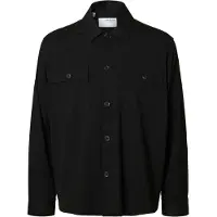 Selected Slhreg Lorent Bi-Stretch Overshirt Noos - Black - S