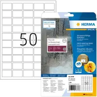 Herma 8338, Valkoinen, Itse kiinnittyvä tulostintarra, A4, Laser, Kiinteä, Matta