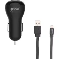Gear Laturi 12-24V 1xUSB 1A Lightning 1m, Musta
