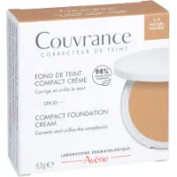 Avene Couvrance Compact Cream Foundation voidemainen meikkivoide korkea UV-suoja sävy 1.1 Naturel Natural 8.5 g