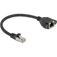 DeLOCK 90773, 0,25 m, Cat6a, S/FTP (S-STP), RJ-45, RJ-45, Musta