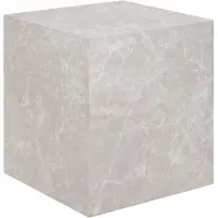 House Nordic Sia - Side Table, Marble Look, Beige, 40X40X45 Cm - Grey - ONE SIZE