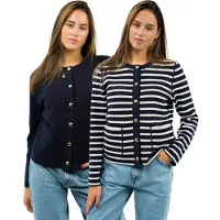Tommy Hilfiger Co Jersey Reversible Ls Cardi - Navy - XS