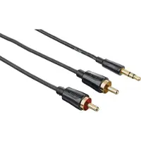 Hama 2 x RCA - 3.5 mm äänikaapeli, 1.5 m, musta