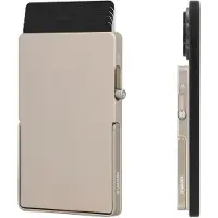 Valenta Cardprotector Aluminium MagSafe Stand Natural Titanium korttikotelo