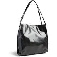 Pieces Pcmalou Patent Shopping Bag Wb - Black - ONE SIZE