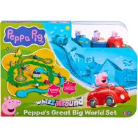 Pipsa Possu Whizz Around Pipsa Possun maailma ja kolme ajoneuvoa