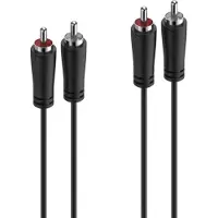 Hama RCA-kaapeli, 2 x RCA uros - 2 x RCA uros, 1.5 m, musta