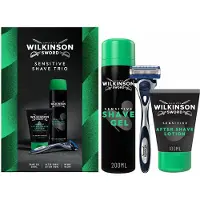 Wilkinson Sword Sensitive Shave Trio lahjasetti parranajoon