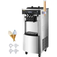 Vevor -pehmisjäätelökone 2200 W:n kaupallinen pystysuora pehmisjäätelökone, 5,3–7,4 gallonaa tunnissa, jäätelökone ravintoloille, baareille, kahviloille, leipomoille