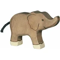 Holztiger Puufiguuri - - Viidakon eläimet - Pieni norsu - Unisex - 24 kuukautta - 2 vuotta - Harmaa