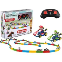 Carrera 370430015 Mario and Luigi RC Tabletop Racing Mario Kart 2.4 GHz Set with 60-Piece Track, 2 Cars, Controllers and USB Cables