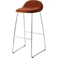 Gubi 3d Baarijakkara H75 Ruostumaton Teräs / Special Dedar 133 - Baarijakkarat Belsuede Oranssi - 10139411