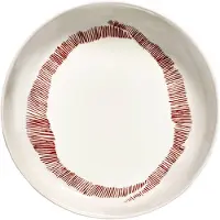 Serax Ottolenghi Feast lautanen syvä Ø22 cm 2-pakkaus White stripes-red