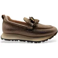Hispanitas for woman. HI254238 Leather Moccasins Kansas Bolero taupe (38), Flat, 1 to 3 cm, None, Casual