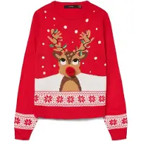 Vero Moda Neulepaita 'CMFrostydeer' monivärinen / punainen