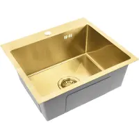 REA Leo 50 BRUSH GOLD musta teräsallas